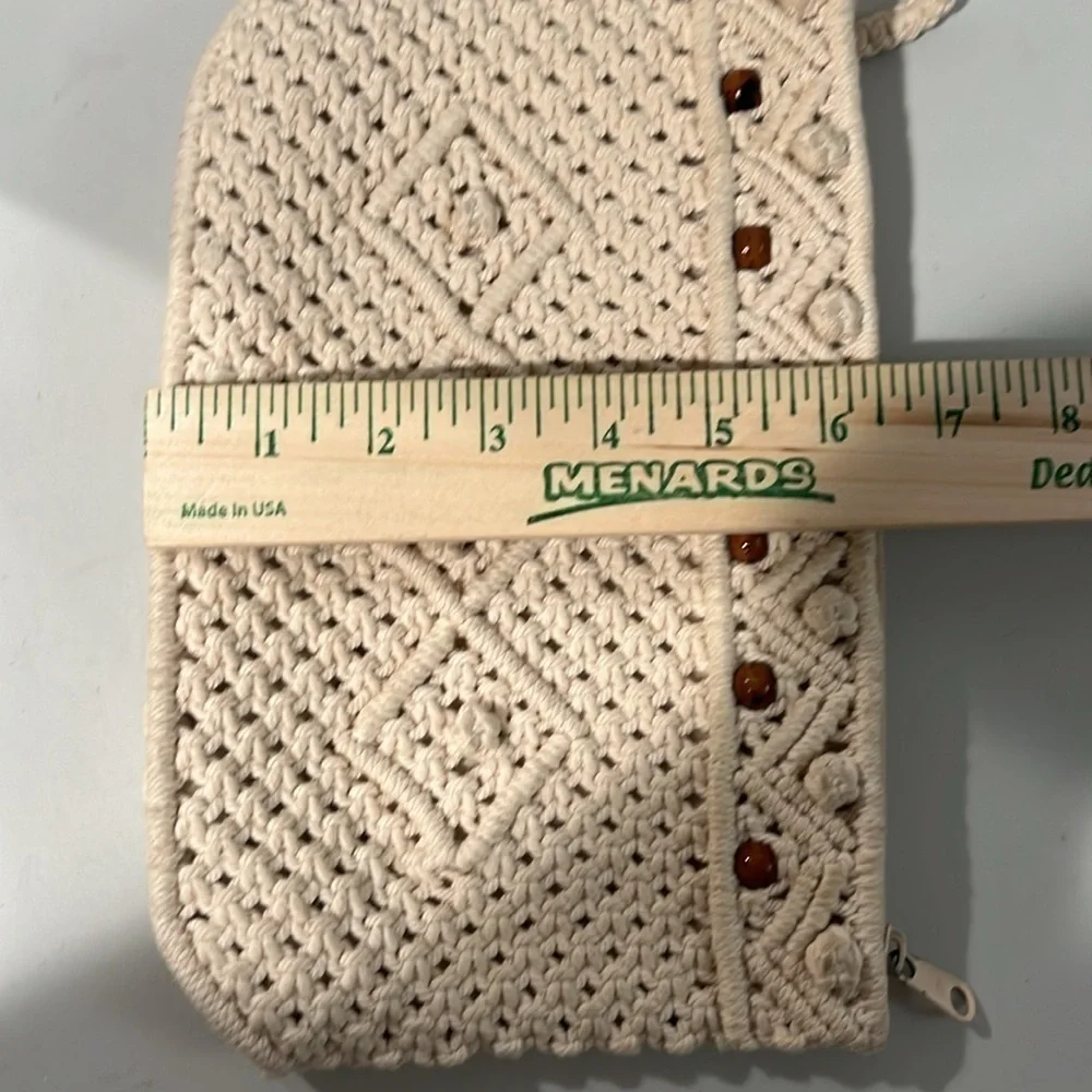 Macrame Clutch with Beading Arm Strap small size